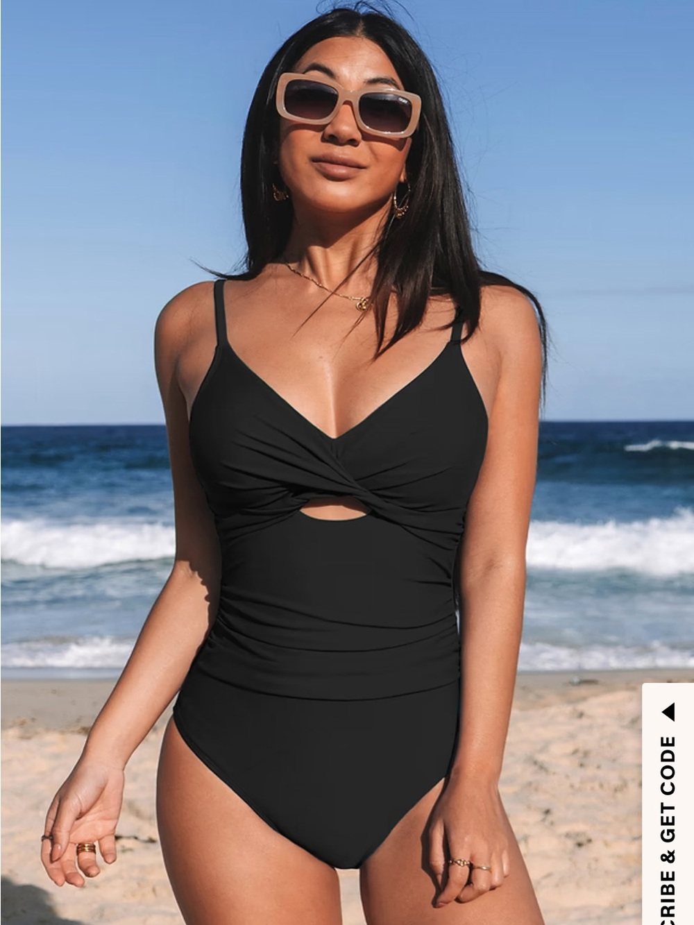 Cupshe Timeless Black Ruched One-Piece